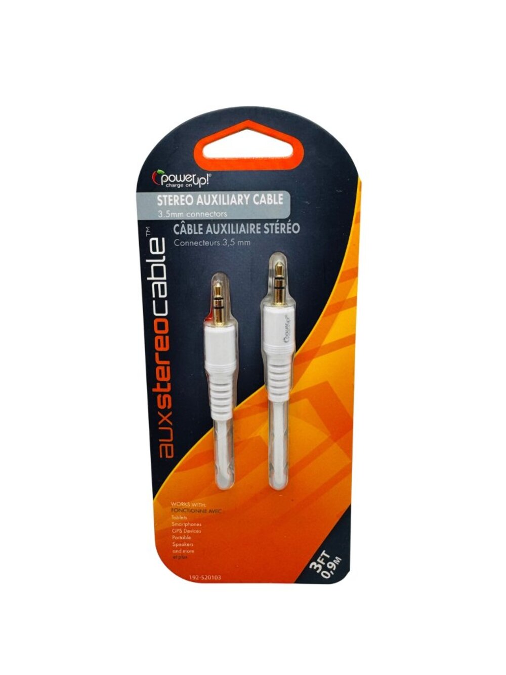Aux Stereo Cable 4Ft Braided 3.5Mm Connectors Gold-Plated Ends For Clear Sound